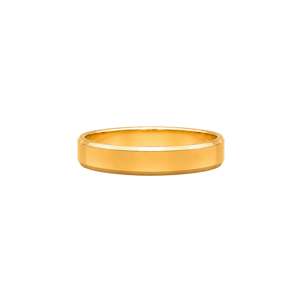 Aliança Prisma Chanfrada 4,00 mm em ouro 18k