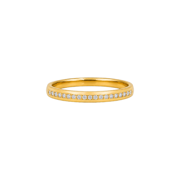 Aliança Constelação Plana Reta 2,50 mm com diamantes em ouro 18k