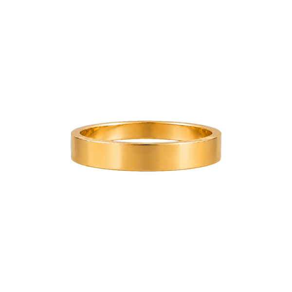 Aliança Linear Plana Reta 4,0 mm em ouro 18k