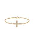 Pulseira Cruz com Diamantes em Ouro Amarelo 18k