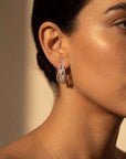Brinco Ear Cuff em ouro branco 18k com brilhantes