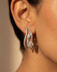 Brinco Ear Cuff em ouro branco 18k com brilhantes