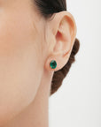 Brinco em Ouro 18k com Esmeralda Oval