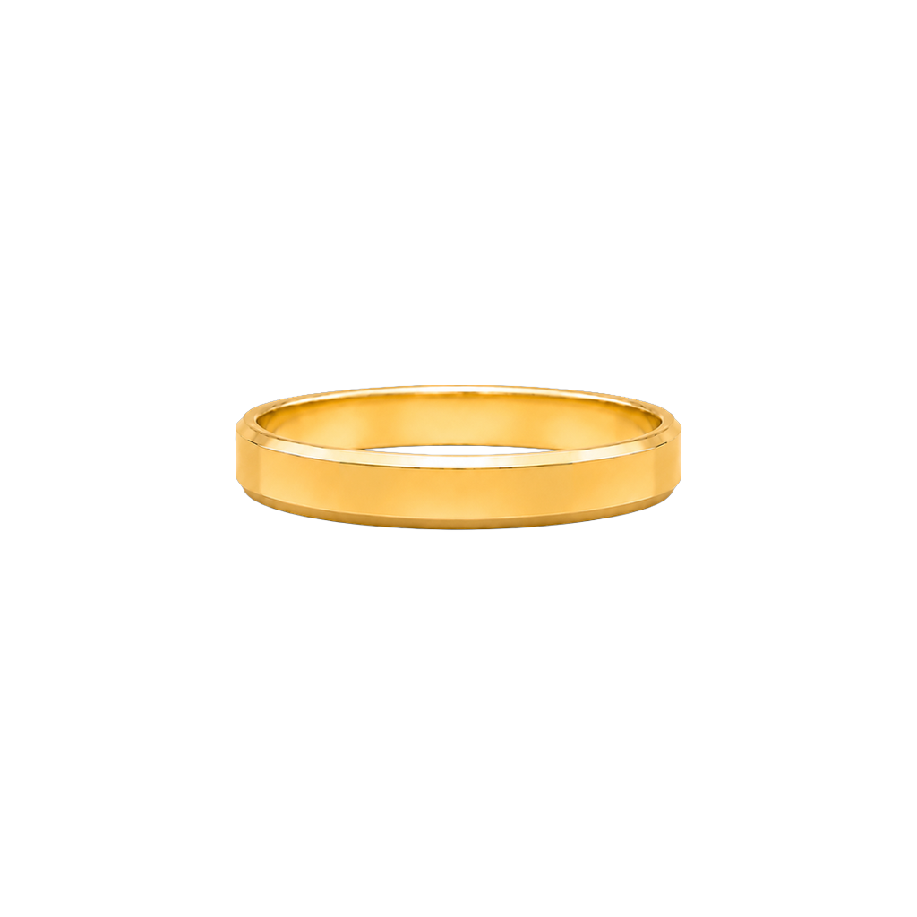 Aliança Prisma Chanfrada 3,50 mm em ouro 18k
