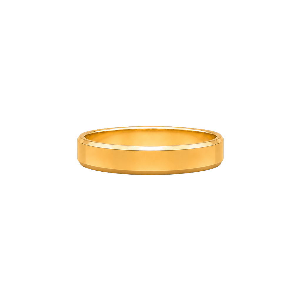 Aliança Prisma Chanfrada 4,00 mm em ouro 18k