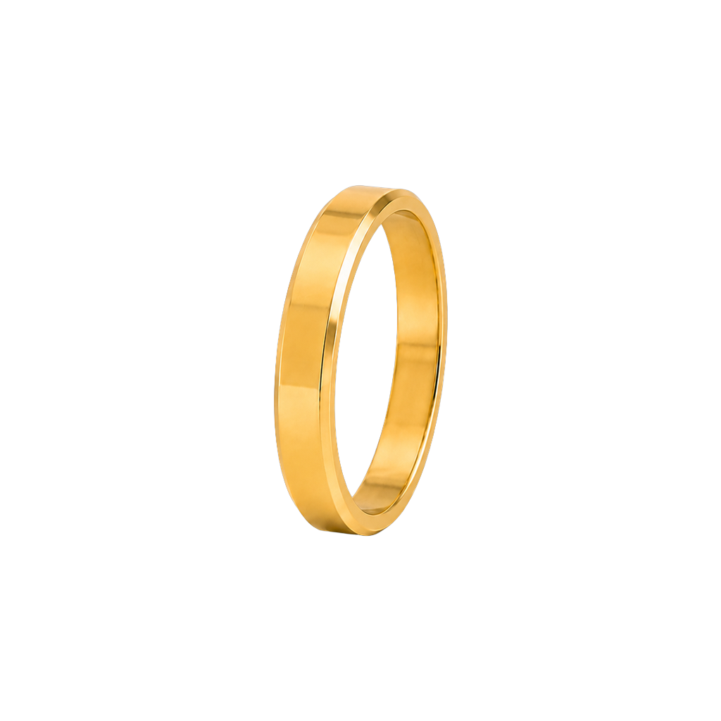 Aliança Prisma Chanfrada 4,00 mm em ouro 18k
