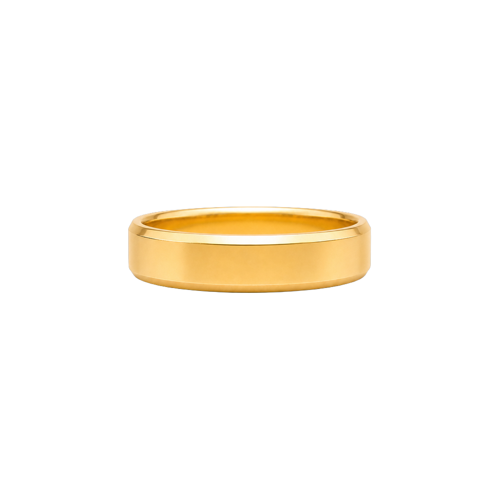 Aliança Prisma Chanfrada 5,0 mm em ouro 18k