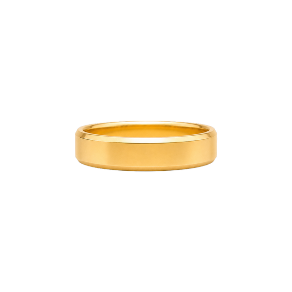 Aliança Prisma Chanfrada 5,0 mm em ouro 18k