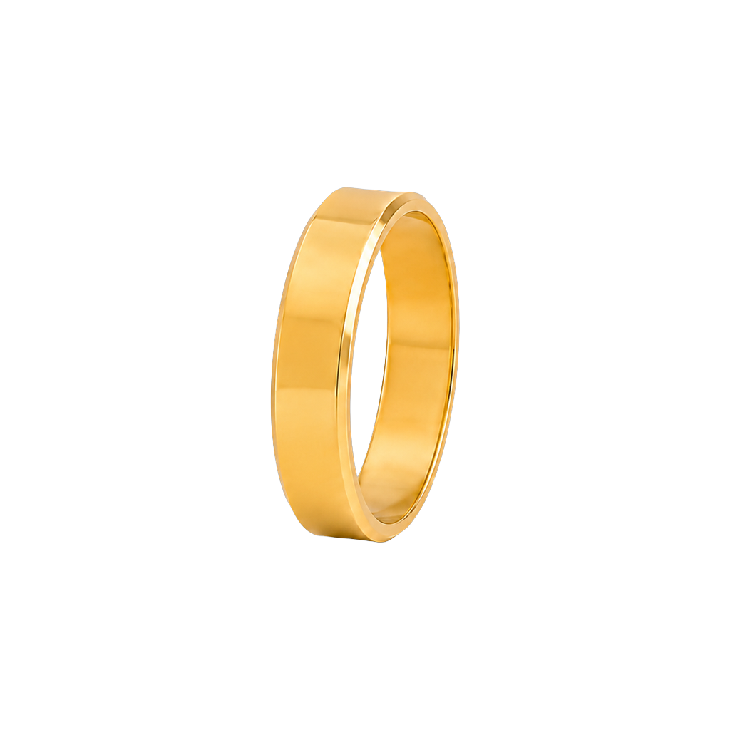 Aliança Prisma Chanfrada 5,0 mm em ouro 18k