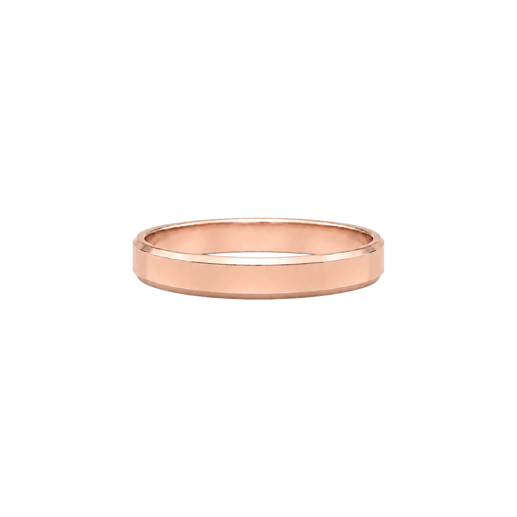 Aliança Prisma Chanfrada 3,50 mm em ouro 18k