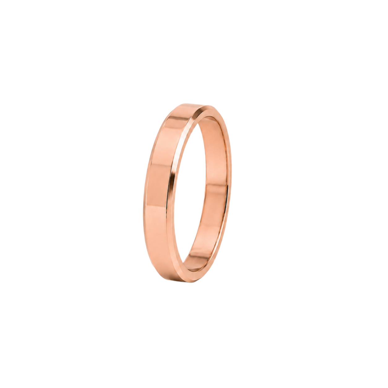 Aliança Prisma Chanfrada 4,00 mm em ouro 18k