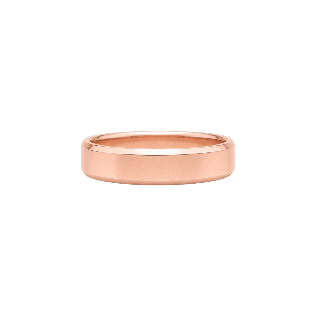 Aliança Prisma Chanfrada 5,0 mm em ouro 18k