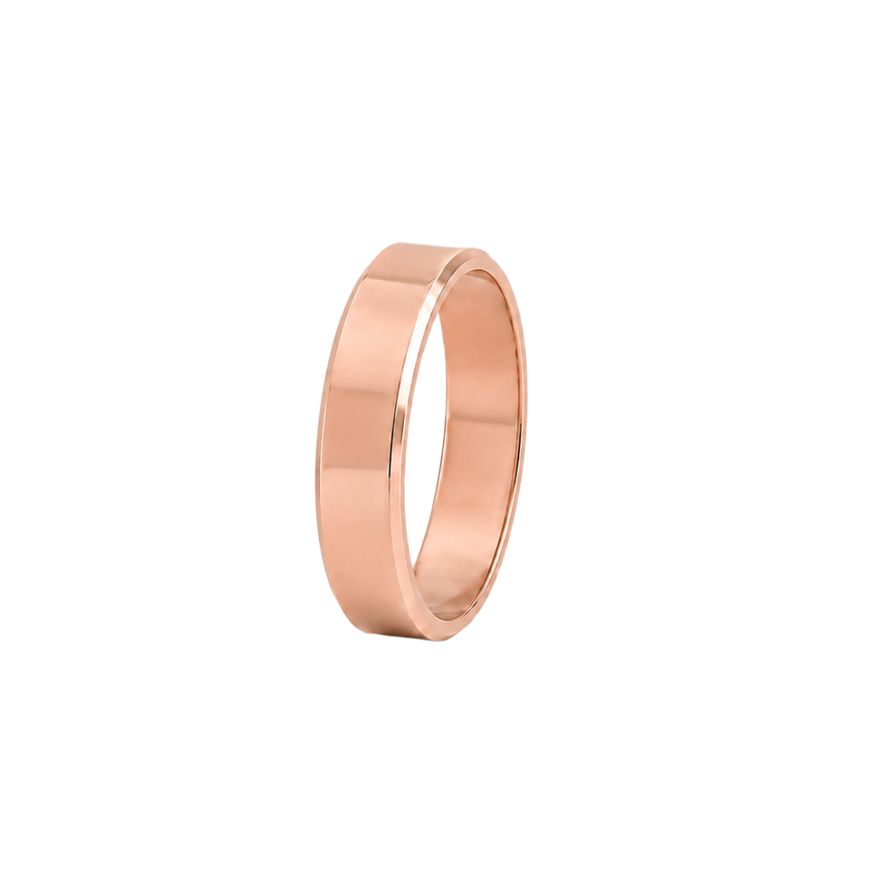 Aliança Prisma Chanfrada 5,0 mm em ouro 18k