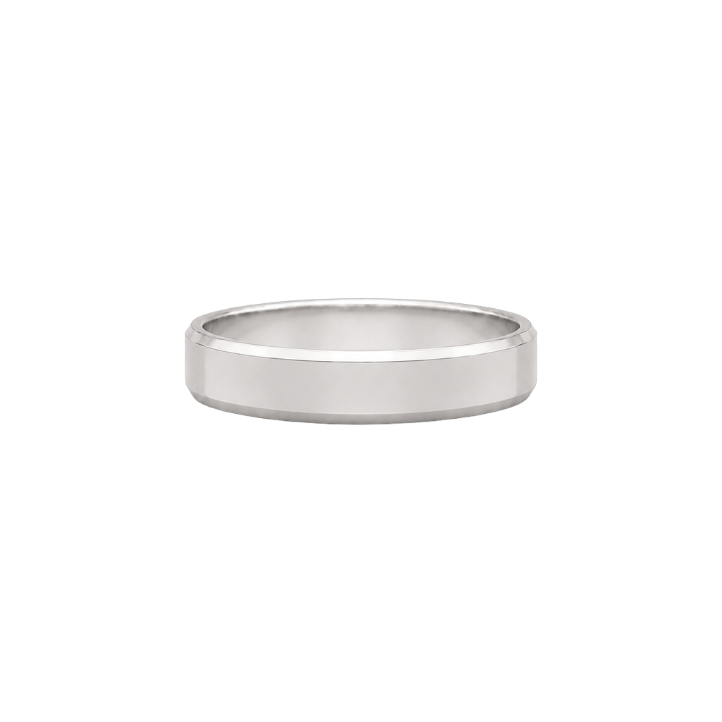 Aliança Prisma Chanfrada 4,00 mm em ouro 18k