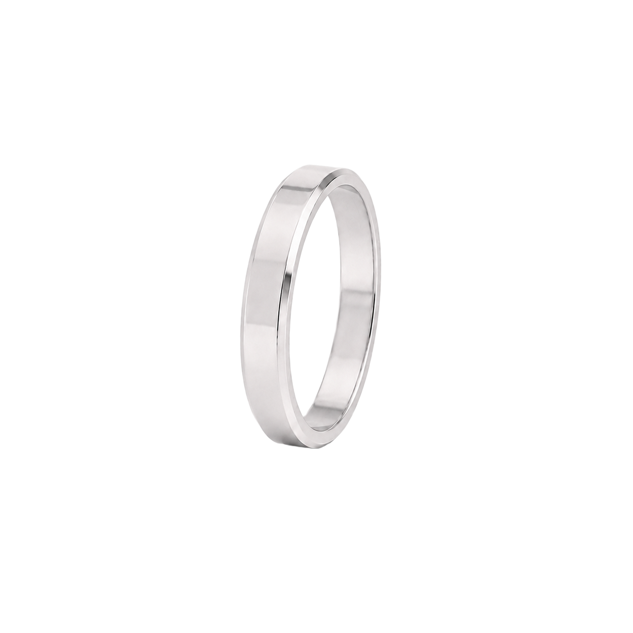 Aliança Prisma Chanfrada 4,00 mm em ouro 18k