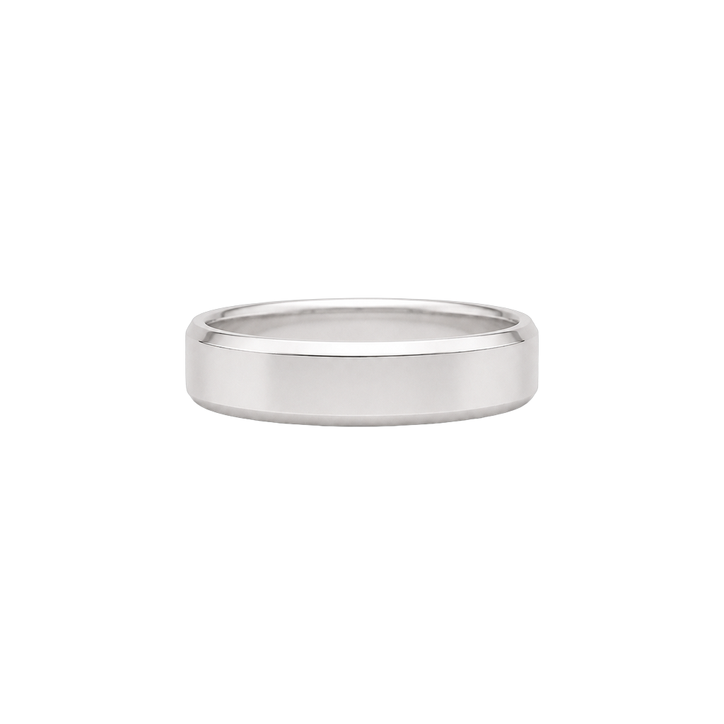 Aliança Prisma Chanfrada 5,0 mm em ouro 18k