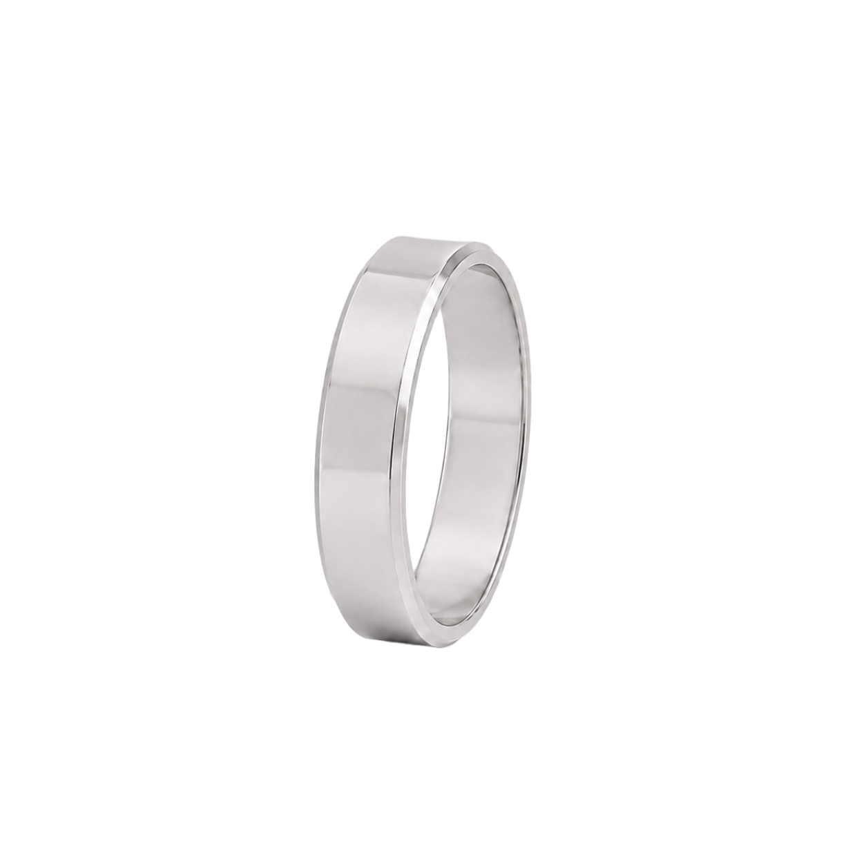 Aliança Prisma Chanfrada 5,0 mm em ouro 18k