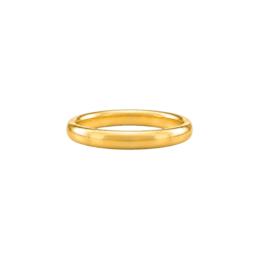 Aliança Origem Meia Cana 3,0 mm em ouro 18k