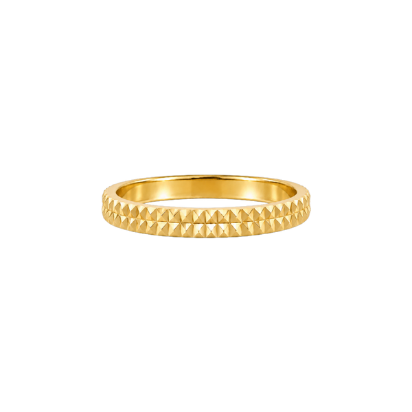 Aliança de casamento Pirâmide Dupla 2,4 mm em Ouro 18k