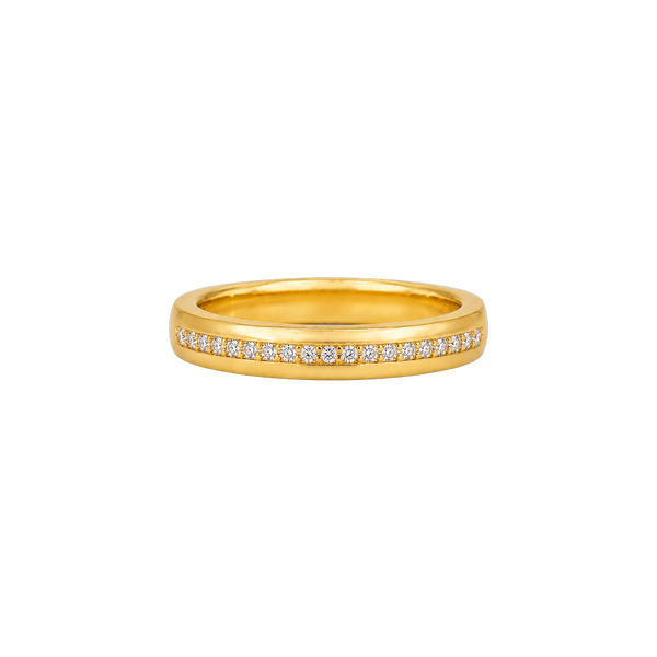 Aliança Constelação Plana Reta 3,0 mm com diamantes em ouro 18k