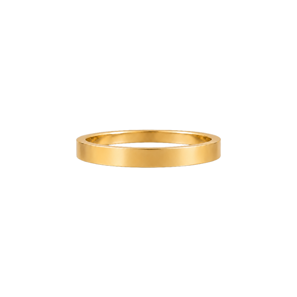 Aliança Linear Plana Reta 2,0 mm em ouro 18k