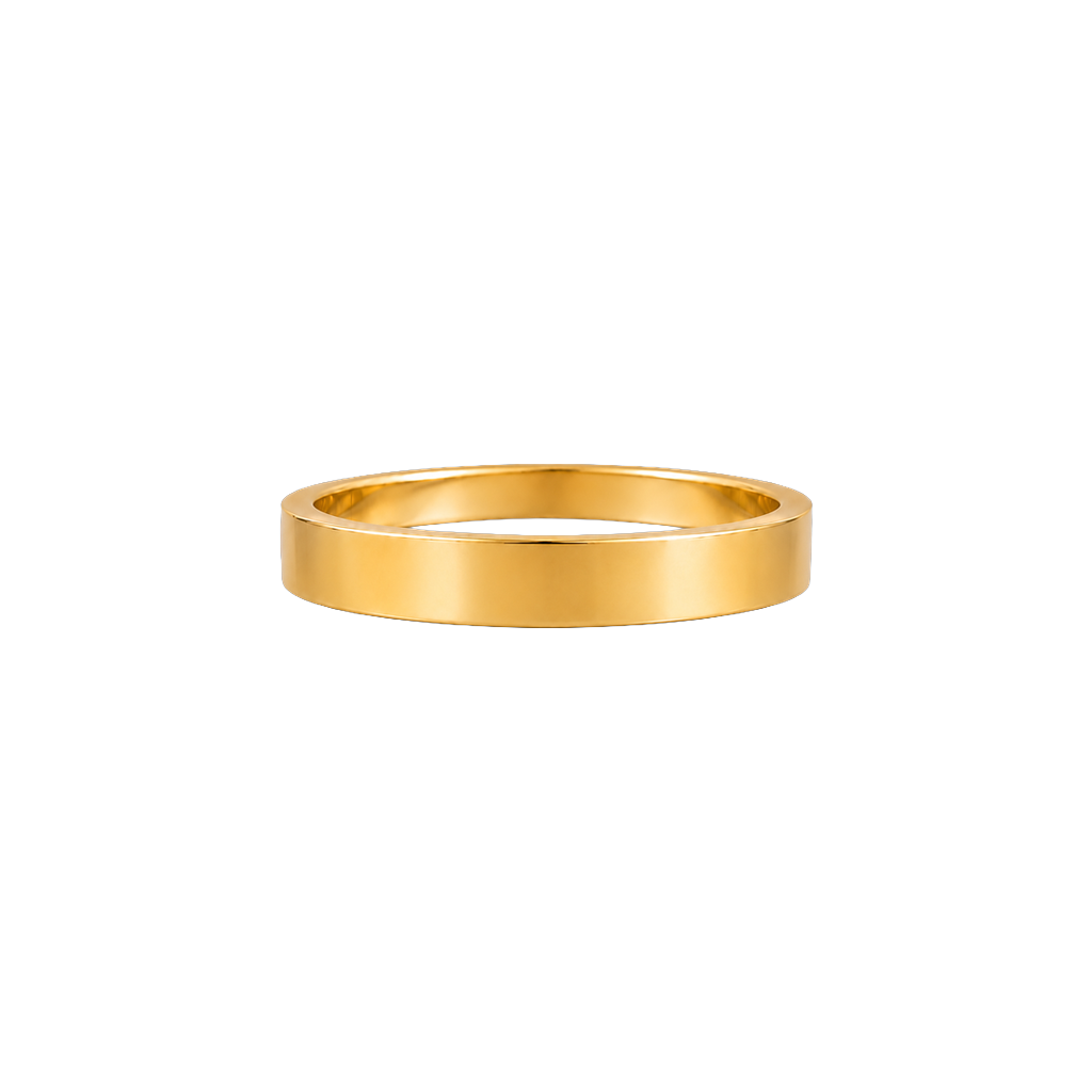 Aliança Linear Plana Reta 3,0 mm em ouro 18k