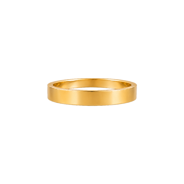 Aliança Linear Plana Reta 3,0 mm em ouro 18k
