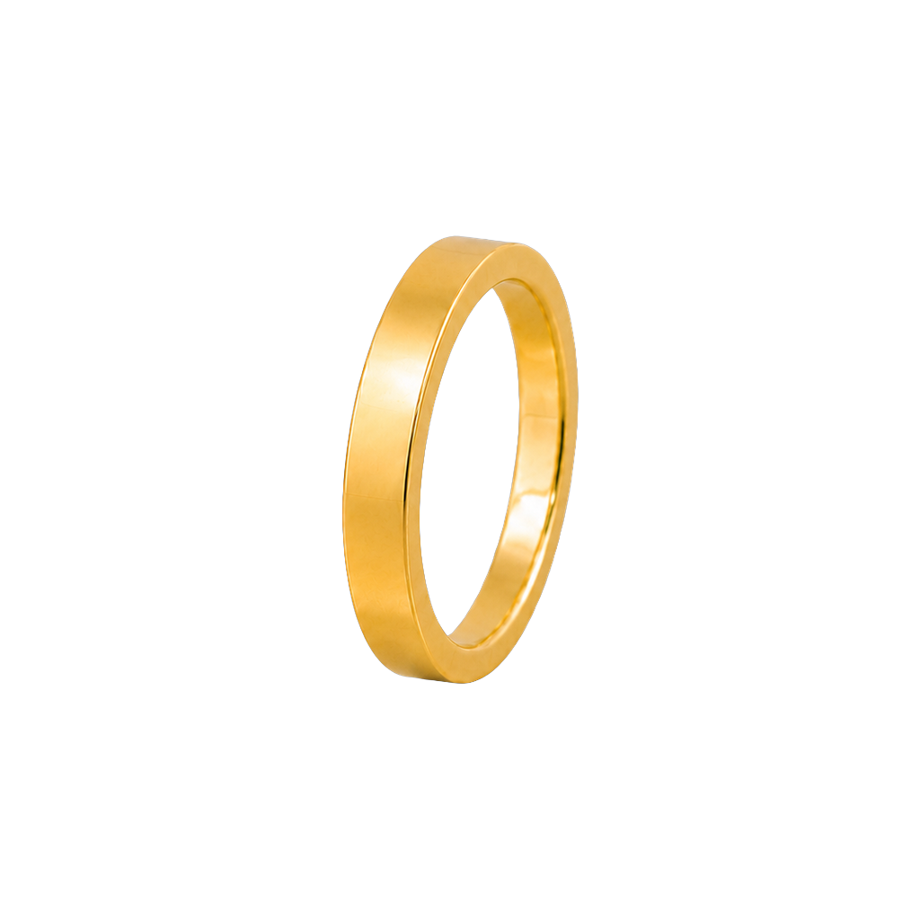 Aliança Linear Plana Reta 3,0 mm em ouro 18k