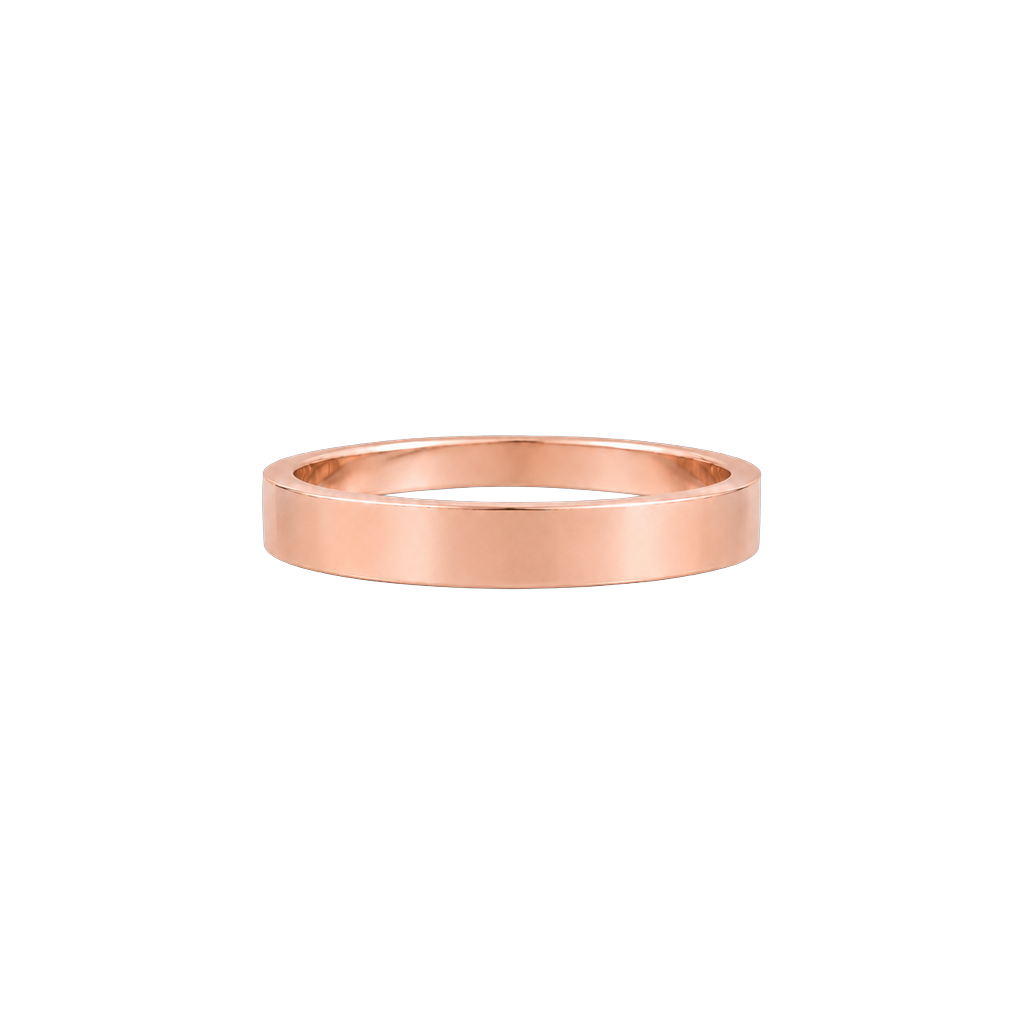 Aliança Linear Plana Reta 3,0 mm em ouro 18k