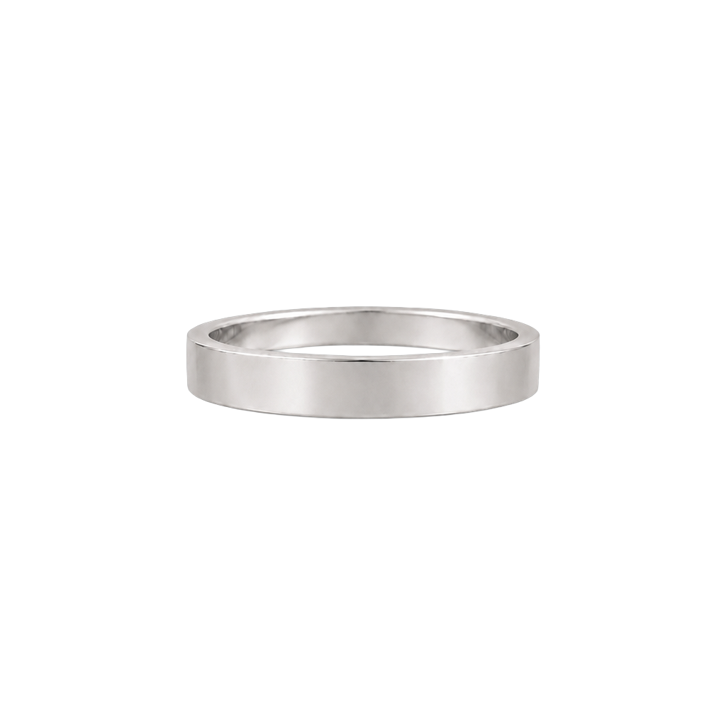 Aliança Linear Plana Reta 3,0 mm em ouro 18k